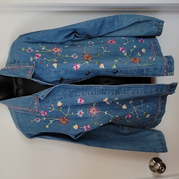 GORGEOUS VINTAGE BOBBY BROOKS EMBROIDERED DENIM JACKET - Picture 4 of 11